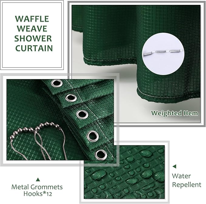 Resin Green Bathroom Set, Dark Green Bathroom Accessories Set - Image 4