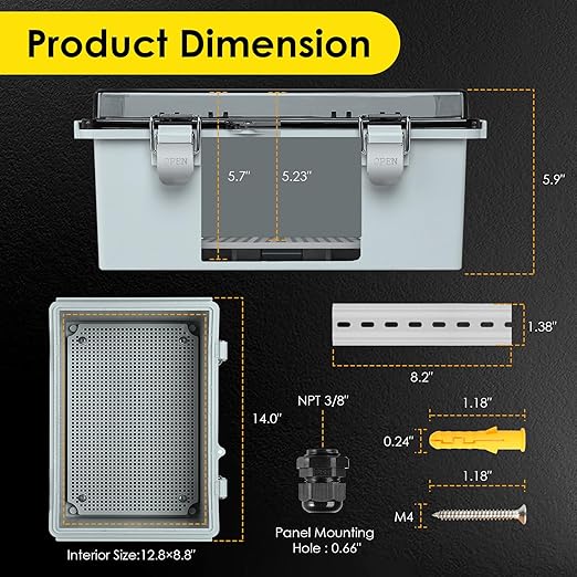 Waterproof Electrical Junction Box, IP67 Plastic Weatherproof Electrical - Image 3