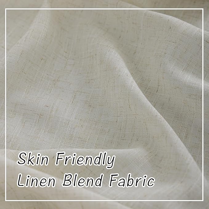 DONREN Linen Back Tab Curtains 112 Inches Extra Long Ceiling to Floor - Image 6