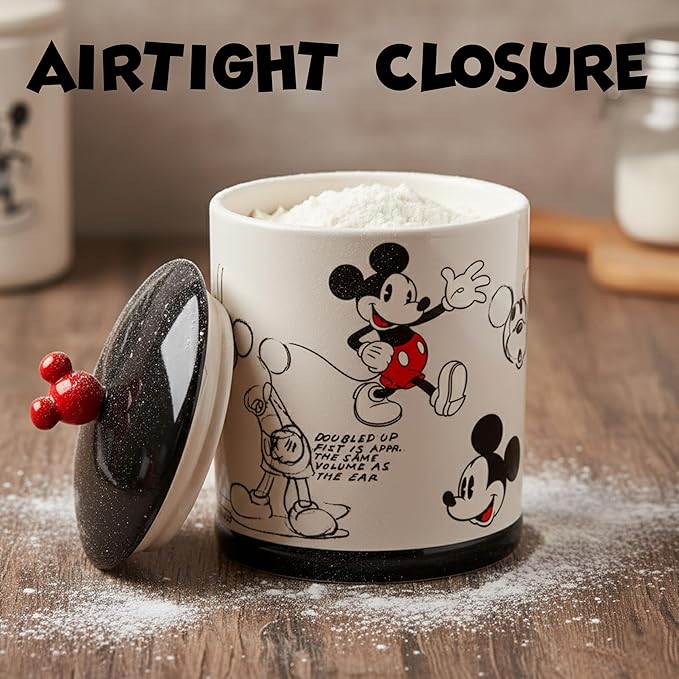 Silver Buffalo Disney Vintage Mickey Mouse Sketches Ceramic Cookie Snack Jar - Image 5