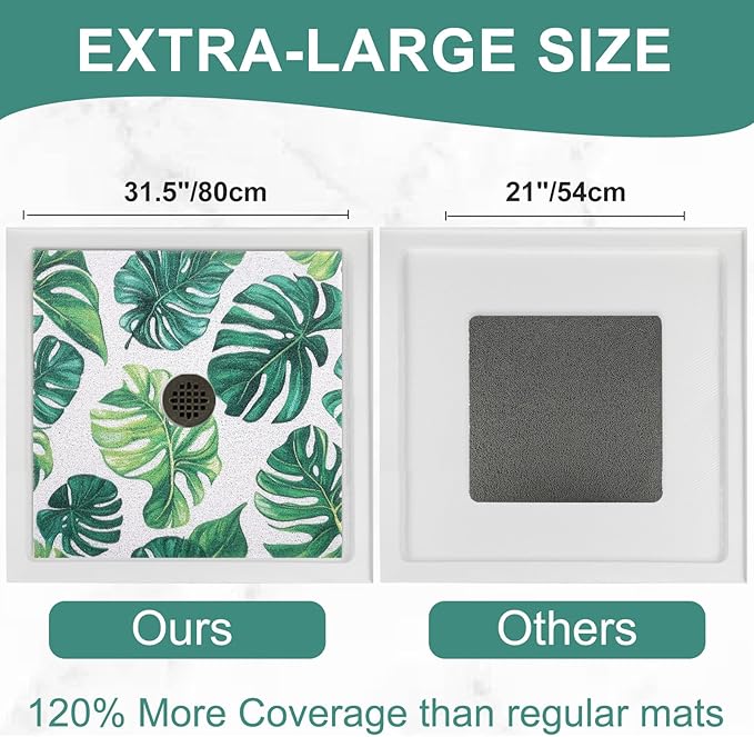 Square Shower Mat Non Slip: 32x32 Inch Extra Large Shower Mats - Image 2