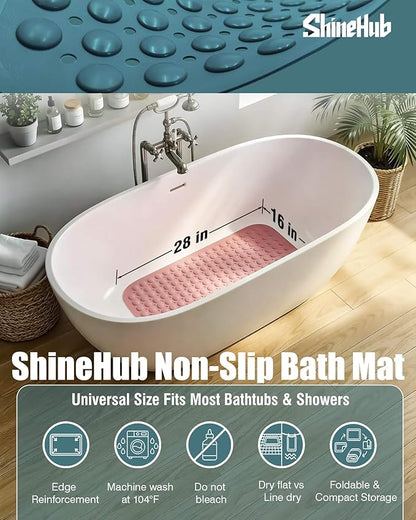 Non-Slip Bath Mat for Tub Shower, TPE Machine Washable Bathroom Essentials - Image 6