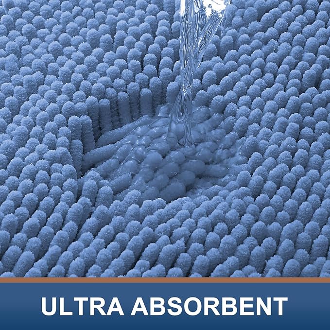 Smiry Luxury Chenille Bathroom Rugs 24x16, Extra Soft and Absorbent Shaggy Bath - Image 4