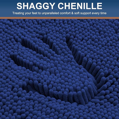 Smiry Luxury Chenille Bathroom Rugs 30x20, Extra Soft and Absorbent Shaggy Bath - Image 3