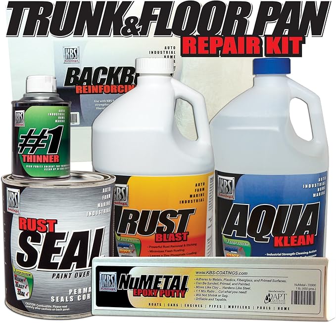 KBS Coatings 5900203 Satin Black/Black Trunk and Floorpan Repair Kit by KBS+Coatings