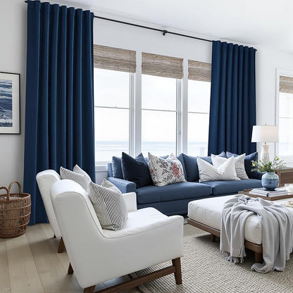 Navy Blue Blackout Curtains 100 Inch Length - Image 6