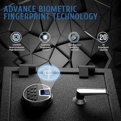 WASJOYE Biometric Fireproof Safe Box - Image 3