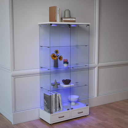 Yoluckea 4-Tier Glass Display Cabinet - Image 9