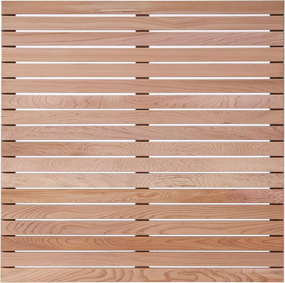 bingaai Cedar Wood Shower Mat 36" × 36" Square, Cedar Wooden Bath Mats by WhenStyleMeetsPracticality