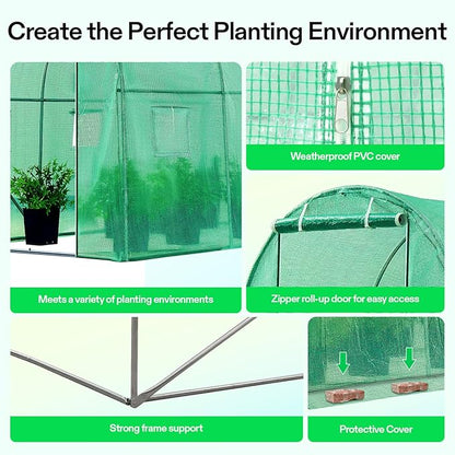 VIVOSUN 10x7x7 Ft. Large Walk in Greenhouse, Garden Plant Hot House - Image 5