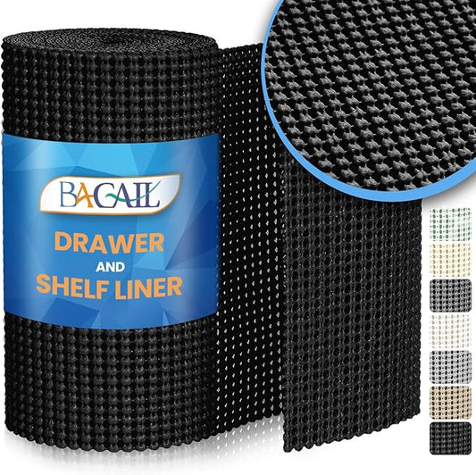 BAGAIL Drawer and Shelf Liner, 12 in X 20 Ft Non-Adhesive Shelf Liners by BAGAILBASICS