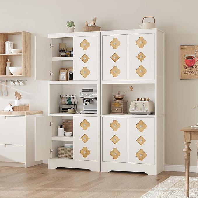 Garvee 72" Tall Pantry Cabinet, Kitchen Hutch Storage Cabinet - Image 3