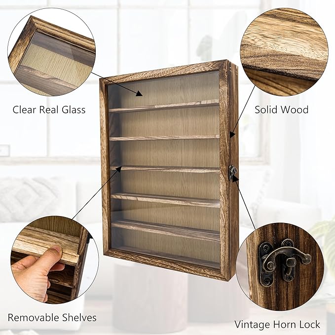12x16 Shadow Box Frame with Removable Shelves, Collectible Display Shelves Case - Image 4