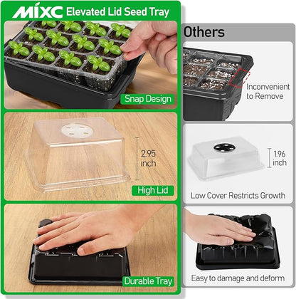 MIXC Seed Starter Tray with Elevated Lid, 120 Cells Seed Starter Kit with - Image 4