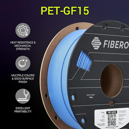 Polymaker Fiberon Blue PET-GF15 3D Printer Filament 1.75mm 1KG, 15% Glass Fiber - Image 2