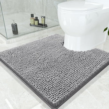 Smiry Luxury Chenille Toilet Rugs U-Shaped 24x24, Soft Absorbent Non-Slip by Smiry