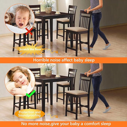 BAIPOK 36Pcs Square Chair Leg Floor Protectors, Silicone Chair Leg Protectors - Image 5