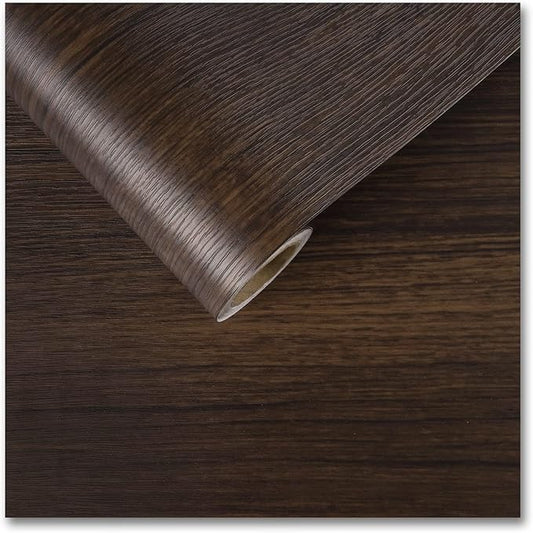 CRE8TIVE Dark Brown Wood Peel and Stick Wallpaper Textured Faux Wood Grain by CRE8TIVE