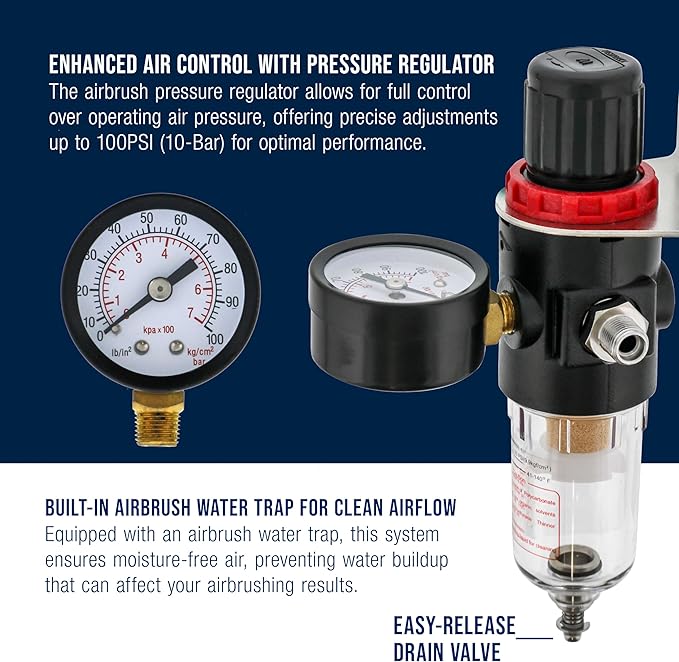 Master Airbrush True Diaphragm Airbrush Pressure Regulator - Image 4