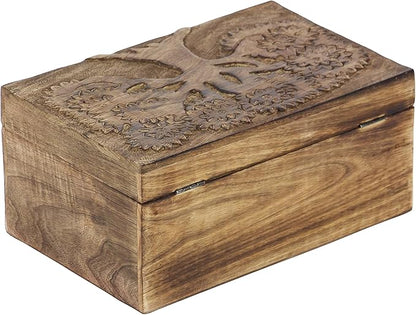 Deco 79 Mango Wood Floral Handmade Decorative Box Decorative Keepsake Boxes - Image 3