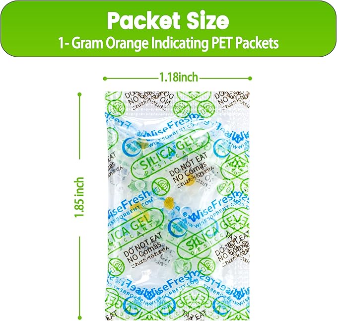 100Pcs 1 Gram Food Safe Desiccant Packs, Silica Gel Packets, Indicating - Image 5