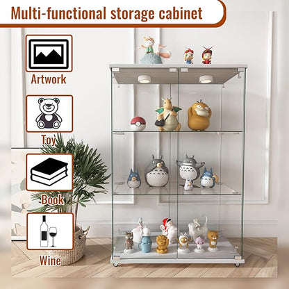 Yoluckea 3-Shelf Glass Display Cabinet - Image 4