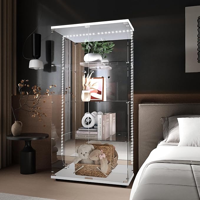 Yoluckea 4 Tiers Glass Display Cabinet - Image 6