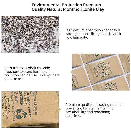 Kraft Clay Desiccants Packs for Safe, 66 Gram 80 Pack Dehumidifier for Gun Safe - Image 4