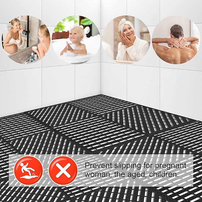 MYFAMIREA Modular Interlocking Cushion 12 Pack 11.8" x 11.8" Rubber Floor Tiles - Image 6