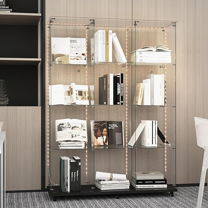Yoluckea 4-Tier Glass Display Cabinet Extra Large - Image 5