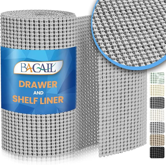 BAGAIL Drawer and Shelf Liner, 12 in X 10 Ft Non-Adhesive Shelf Liners by BAGAILBASICS