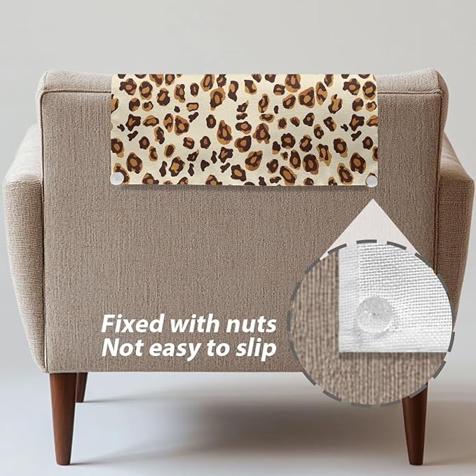 Leopard Couch Headrest Covers Non-Slip Sofa Slipcover - Image 5