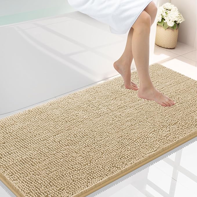 Smiry Luxury Chenille Bathroom Rugs 44x24, Extra Soft and Absorbent Shaggy Bath by Smiry