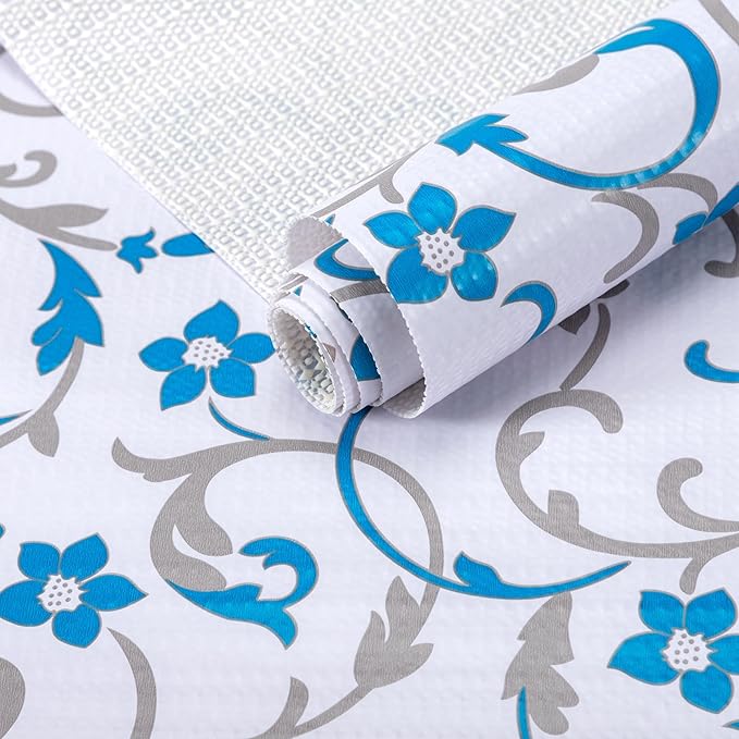 12" W x 120" L Floral Drawer and Shelf Liner by DwellAid