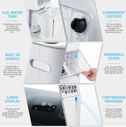 Nyxi 4, 500 Sqft / 50 Pints Compressor Dehumidifier, Smart Digital Humidity - Image 7