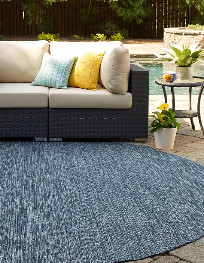 Unique Loom Outdoor Solid Collection Area Rug - Image 3