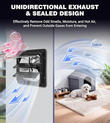 YOZON 12 Inch Attic Fan with Thermostat, Garage Exhaust Fan with Smart - Image 5