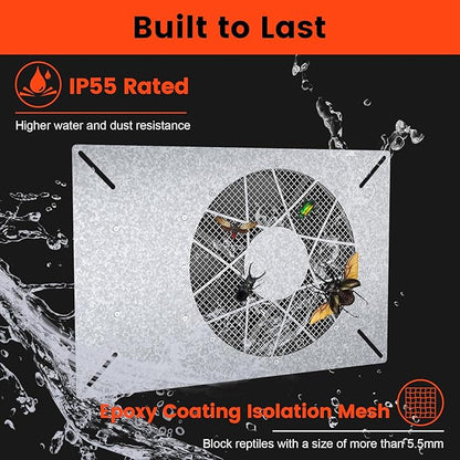 Abestorm 720CFM High Air Flow Crawlspace Ventilation Fan, IP55 Rated 10" Vent - Image 2