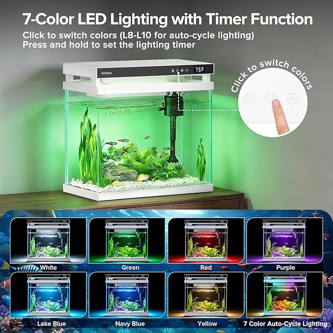 Fish Tank Aquarium, 2.2 Gallon Smart Fish Aquarium Kits - Image 4