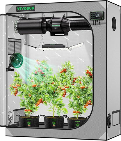 VIVOSUN G425 48"x24"x60" Grow Tent, 4x2 FT Advanced Gray Grow Tent by VIVOSUN