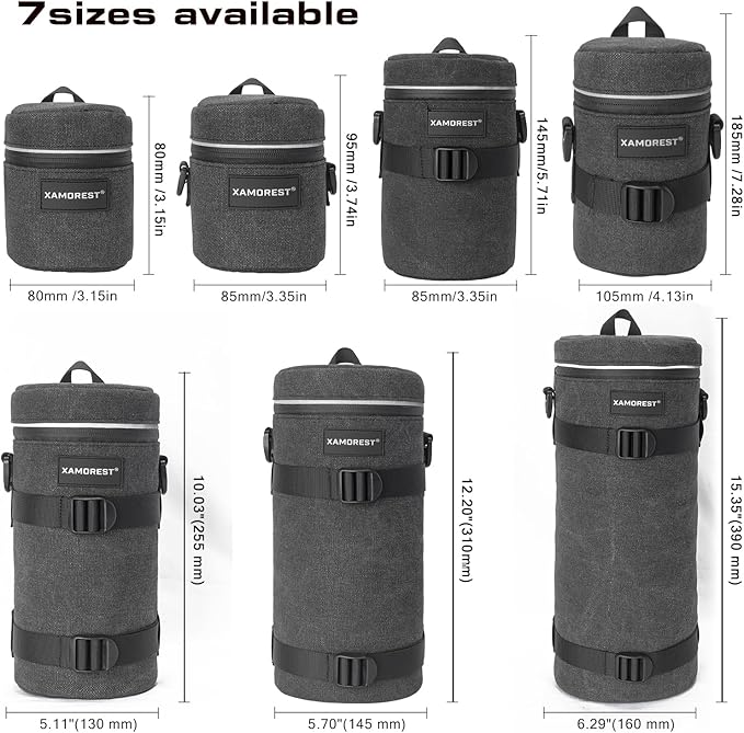 Camera Lens Case Bag for Photographyers, Zipper Waterproof Lens Protective - Image 7