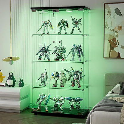 Yoluckea 4 Shelves Glass Display Cabinet by Yoluckea