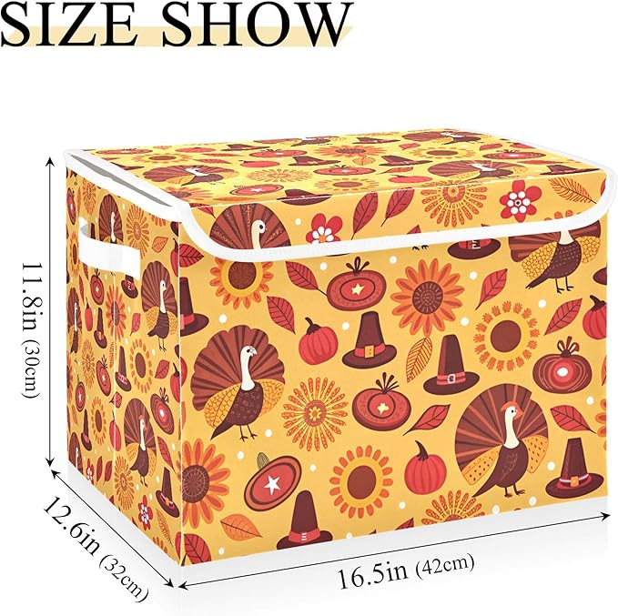 xigua Thanksgiving Sunflower Turkey Storage Bins - Image 3