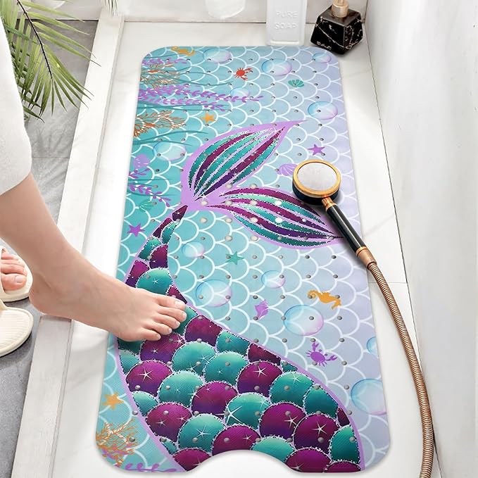 Mermaid Bathtub Mat Non Slip, Cute Baby Bath Mat - Image 5