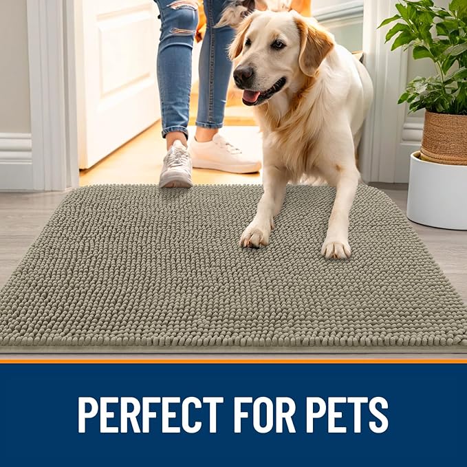 OLANLY Dog Door Mat for Muddy Paws 54x32, Absorbs Moisture and Dirt, Absorbent - Image 6