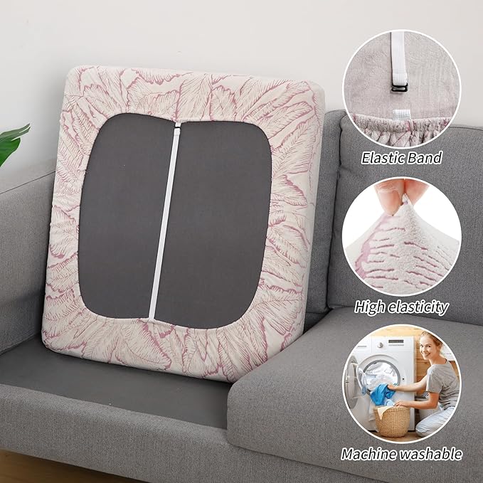 Fuloon Seat Cushion Covers, Stretch Couch Slipcovers Sofa Cushion Protective - Image 4