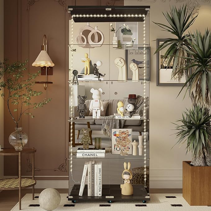 Yoluckea 5 Tiers Glass Display Cabinet by Yoluckea