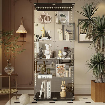 Yoluckea 5 Tiers Glass Display Cabinet by Yoluckea