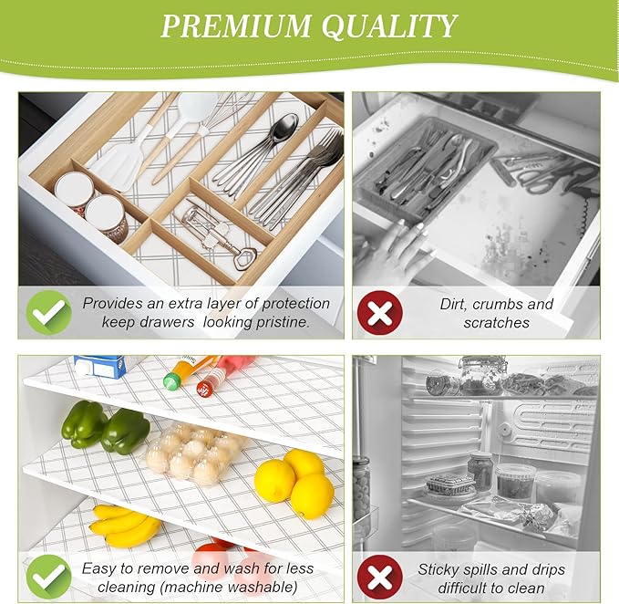 Cooyes 6pcs 12" x 24" Refrigerator Drawer Liners, Fridge Organizers and Storage - Image 6