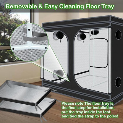 Grow Tent 120"x120"x78" Grow Tents Plant Tent 600D Mylar Reflective Grow Tent - Image 6